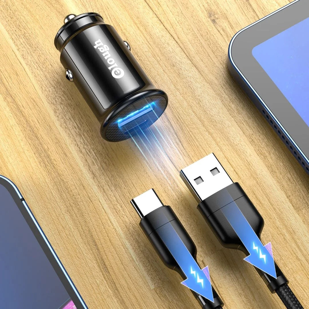 Carregador Veicular Rápido com 2 Portas USB - Carregamento Eficiente para Veículos