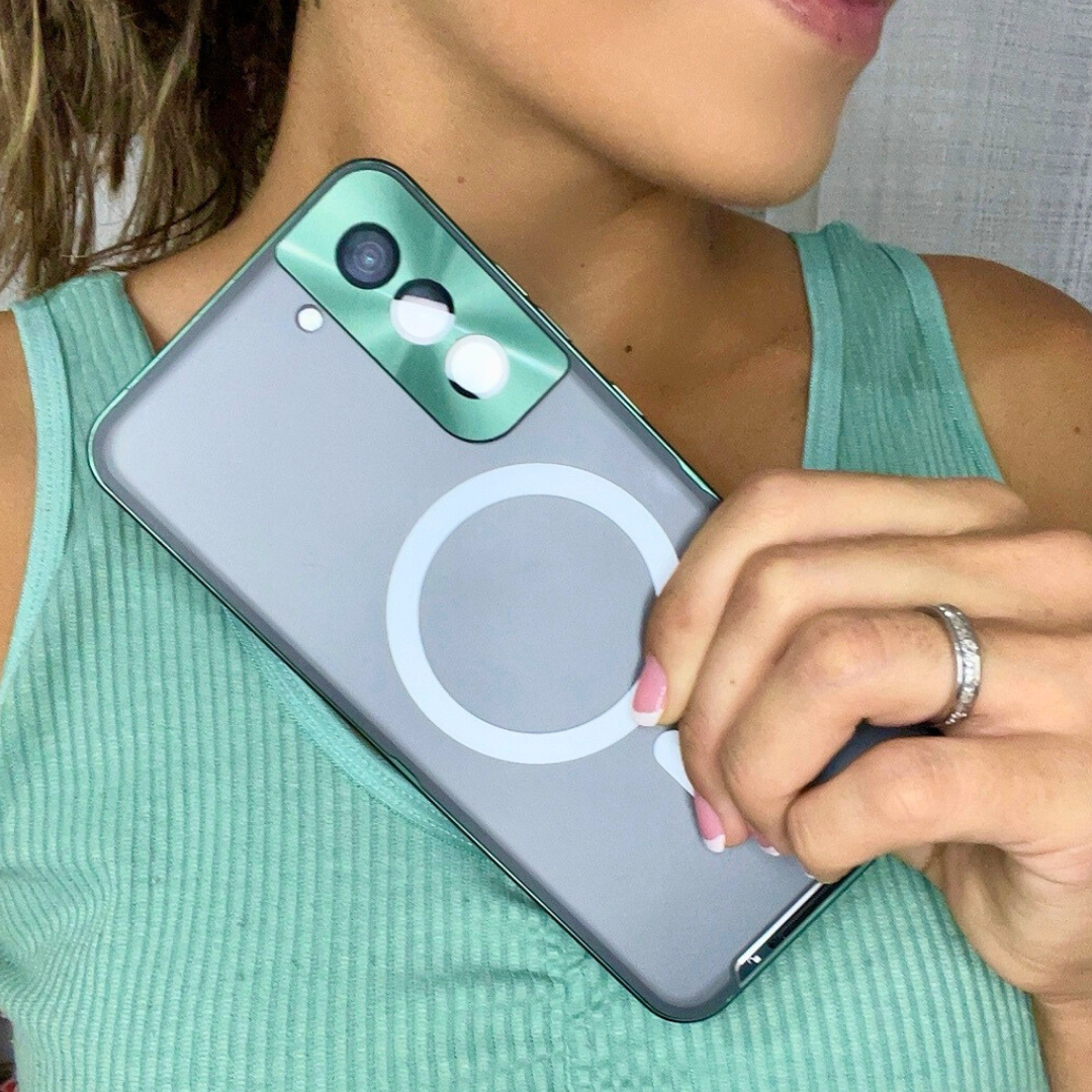 Case para Samsung com MagSafe em Vidro Temperado e Alumínio Aeroespacial