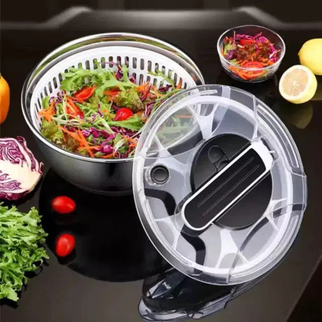 Centífuga de Salada com Bowl em Aço Inoxidável - Eficiente e Durável
