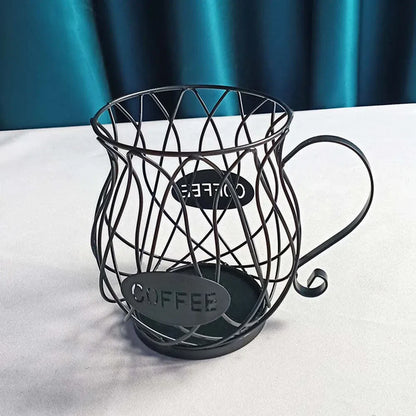 Cesta Vintage para Armazenamento de Cápsulas de Café - Organizador Estiloso para Cozinha