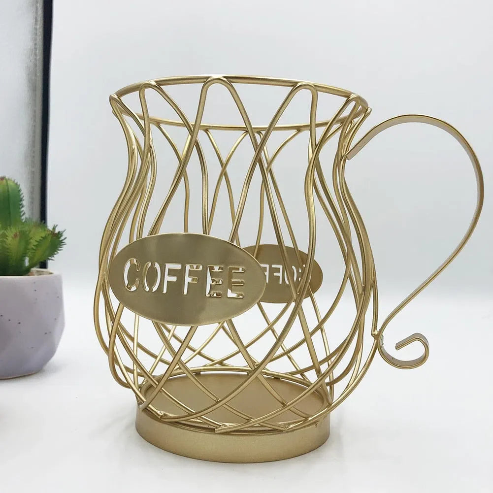 Cesta Vintage para Armazenamento de Cápsulas de Café - Organizador Estiloso para Cozinha