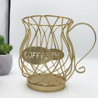 Cesta Vintage para Armazenamento de Cápsulas de Café - Organizador Estiloso para Cozinha