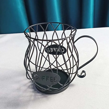 Cesta Vintage para Armazenamento de Cápsulas de Café - Organizador Estiloso para Cozinha