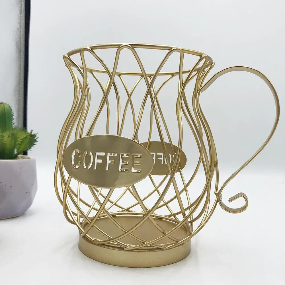 Cesta Vintage para Armazenamento de Cápsulas de Café - Organizador Estiloso para Cozinha