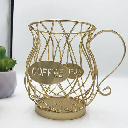 Cesta Vintage para Armazenamento de Cápsulas de Café - Organizador Estiloso para Cozinha