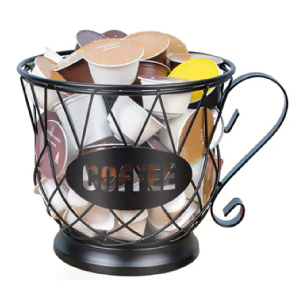 Cesta Vintage para Armazenamento de Cápsulas de Café - Organizador Estiloso para Cozinha
