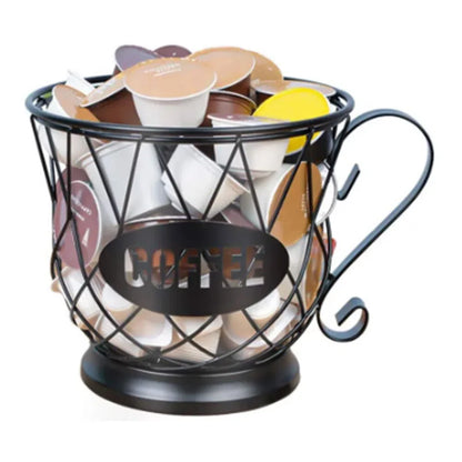 Cesta Vintage para Armazenamento de Cápsulas de Café - Organizador Estiloso para Cozinha