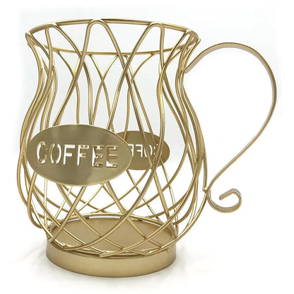 Cesta Vintage para Armazenamento de Cápsulas de Café - Organizador Estiloso para Cozinha