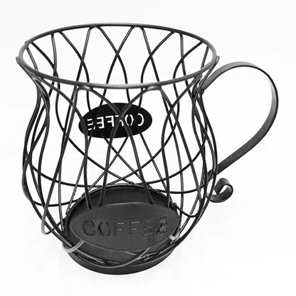Cesta Vintage para Armazenamento de Cápsulas de Café - Organizador Estiloso para Cozinha