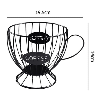 Cesta Vintage para Armazenamento de Cápsulas de Café - Organizador Estiloso para Cozinha