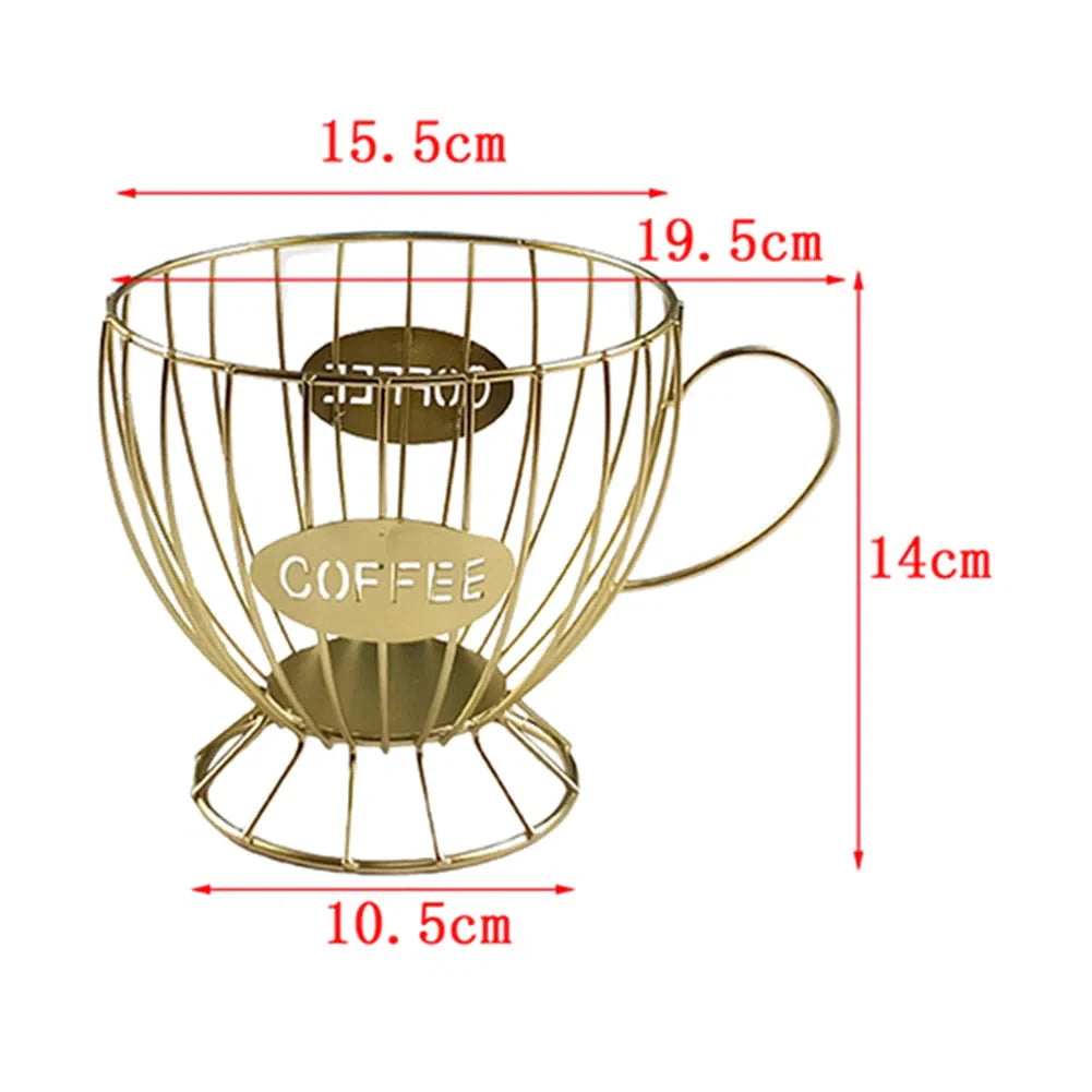 Cesta Vintage para Armazenamento de Cápsulas de Café - Organizador Estiloso para Cozinha