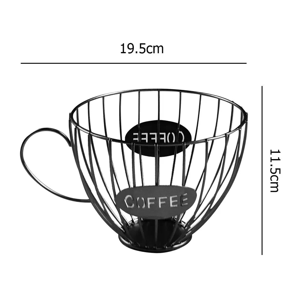 Cesta Vintage para Armazenamento de Cápsulas de Café - Organizador Estiloso para Cozinha