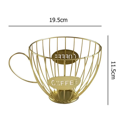 Cesta Vintage para Armazenamento de Cápsulas de Café - Organizador Estiloso para Cozinha