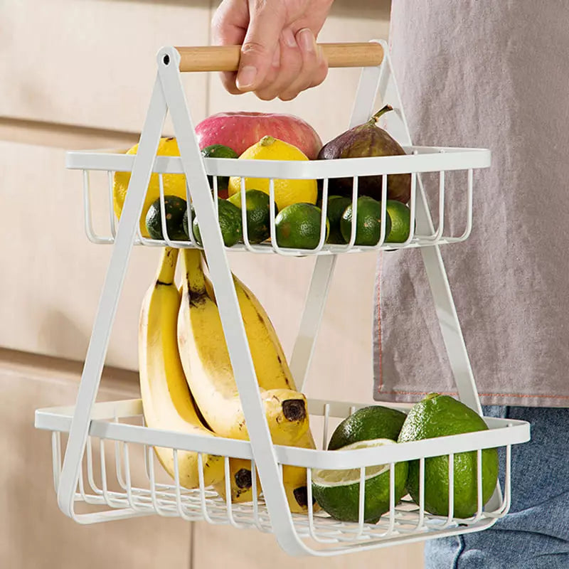 Fruteira de Mesa 2 Andares Ferro Moderna