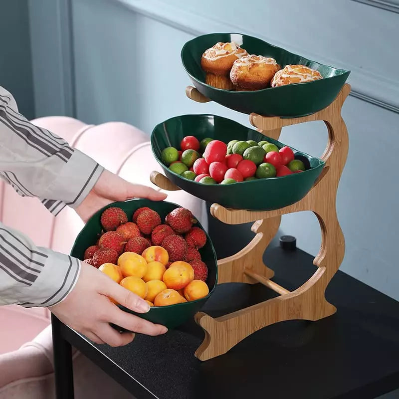 Fruteira de Mesa Cesta de Bambu Chique - Fruteira Decorativa