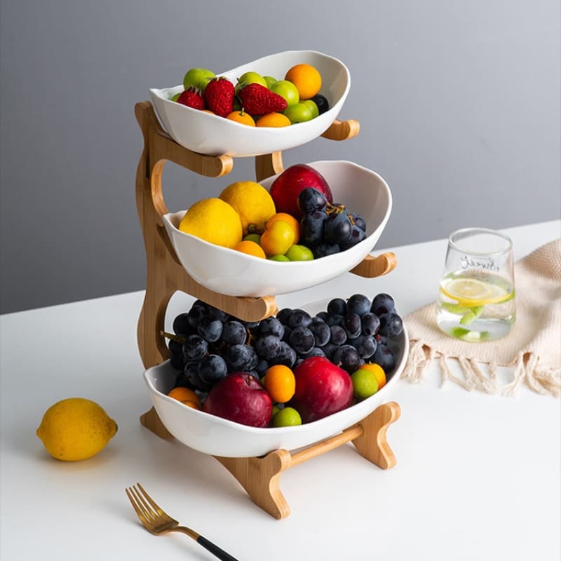 Fruteira de Mesa Cesta de Bambu Chique - Fruteira Decorativa