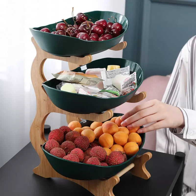 Fruteira de Mesa Cesta de Bambu Chique - Fruteira Decorativa