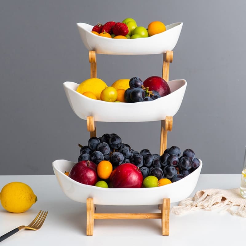 Fruteira de Mesa Cesta de Bambu Chique - Fruteira Decorativa