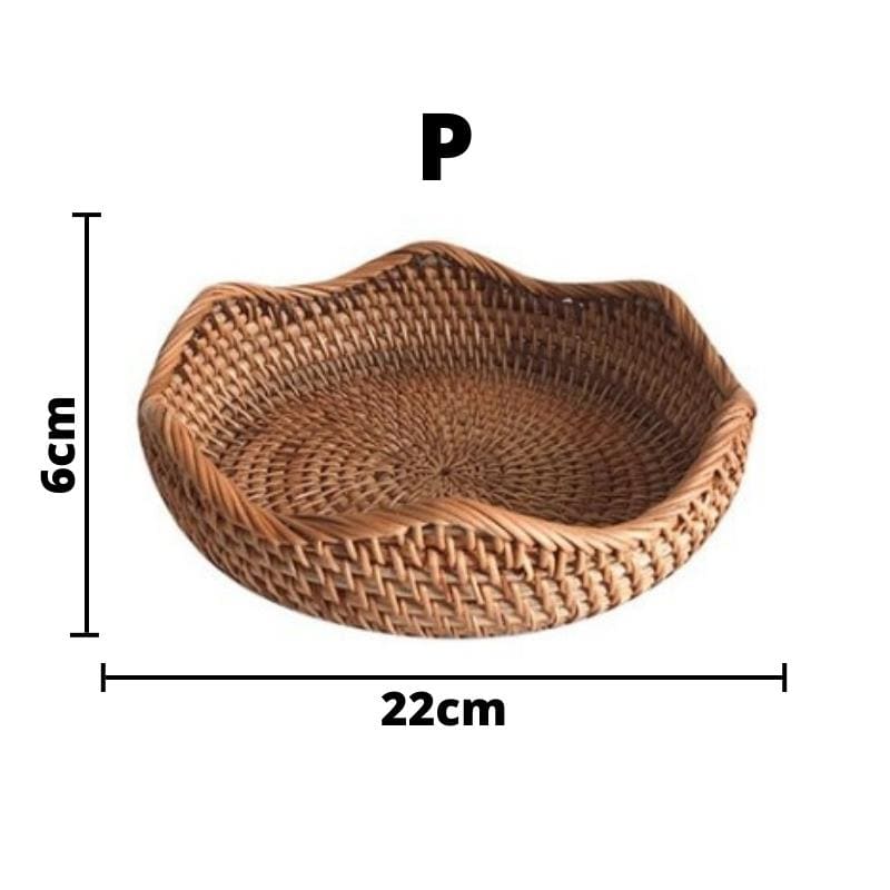 Cesta de Vime de Rattan Artesanal para Decoração e Armazenamento