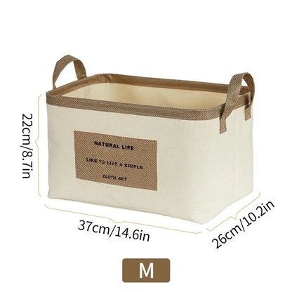 Cesto Organizador de Couro com Alças para Armazenamento