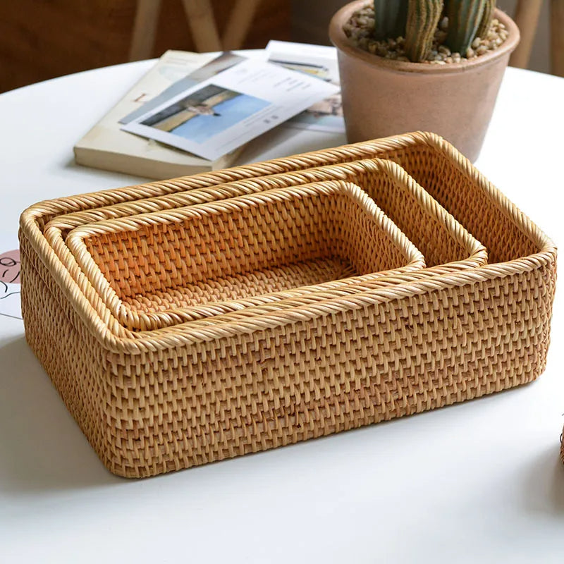 Cesto Organizador de Vime para Banheiro - Multiuso e Decorativo