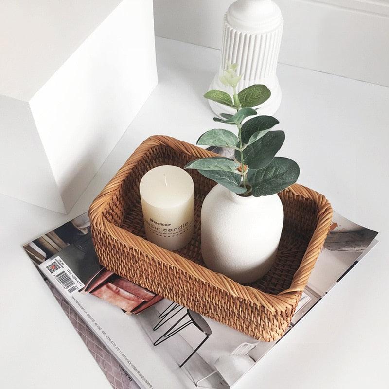 Cesto Organizador de Vime para Banheiro - Multiuso e Decorativo