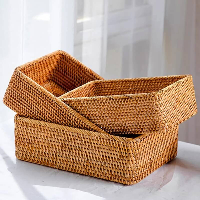 Cesto Organizador de Vime para Banheiro - Multiuso e Decorativo