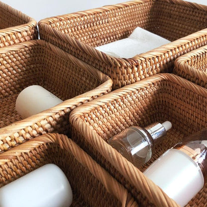 Cesto Organizador de Vime para Banheiro - Multiuso e Decorativo