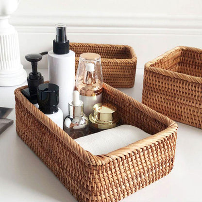 Cesto Organizador de Vime para Banheiro - Multiuso e Decorativo
