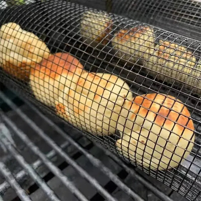 Cesto de Grelhar em Aço Inoxidável para Churrasqueira - Ideal para Grelhar Carnes e Legumes