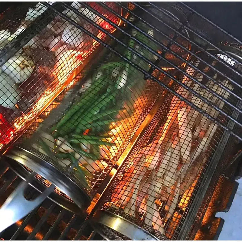 Cesto de Grelhar em Aço Inoxidável para Churrasqueira - Ideal para Grelhar Carnes e Legumes