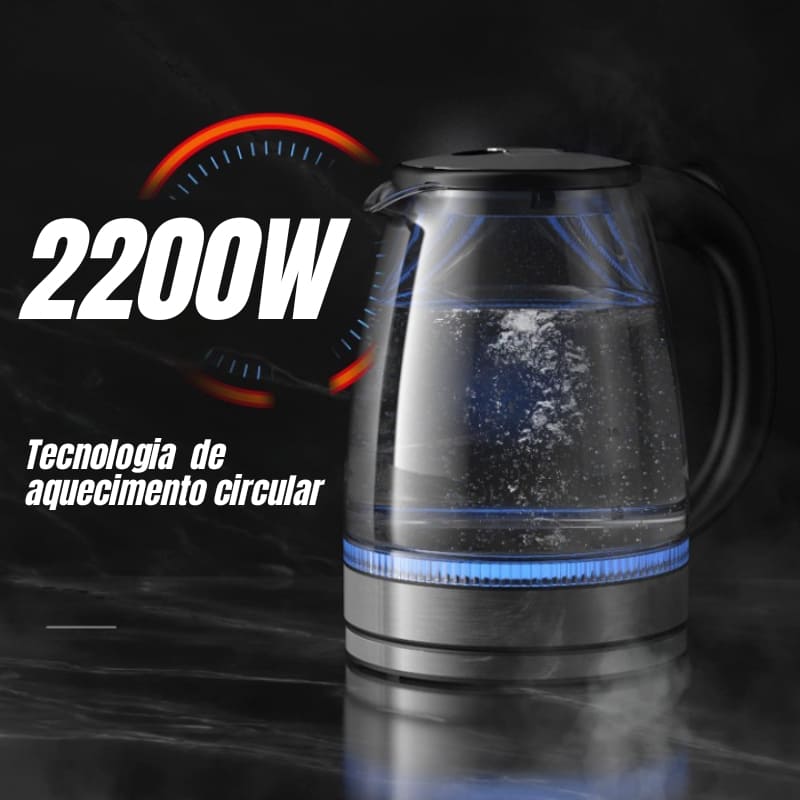 Chaleira Elétrica 2L em Borossilicato 110v/220v - Ideal para Chá e Café