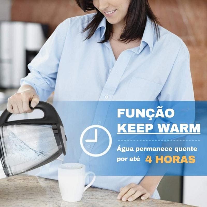 Chaleira Elétrica 2L em Borossilicato 110v/220v - Ideal para Chá e Café