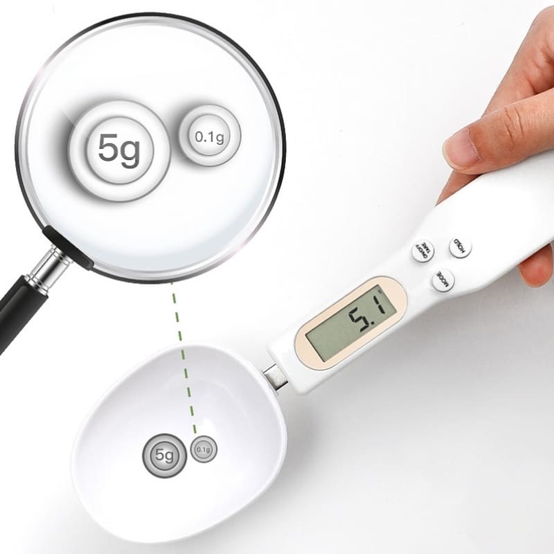 Colher Medidora Digital com Balança Integrada - Precisão na Cozinha