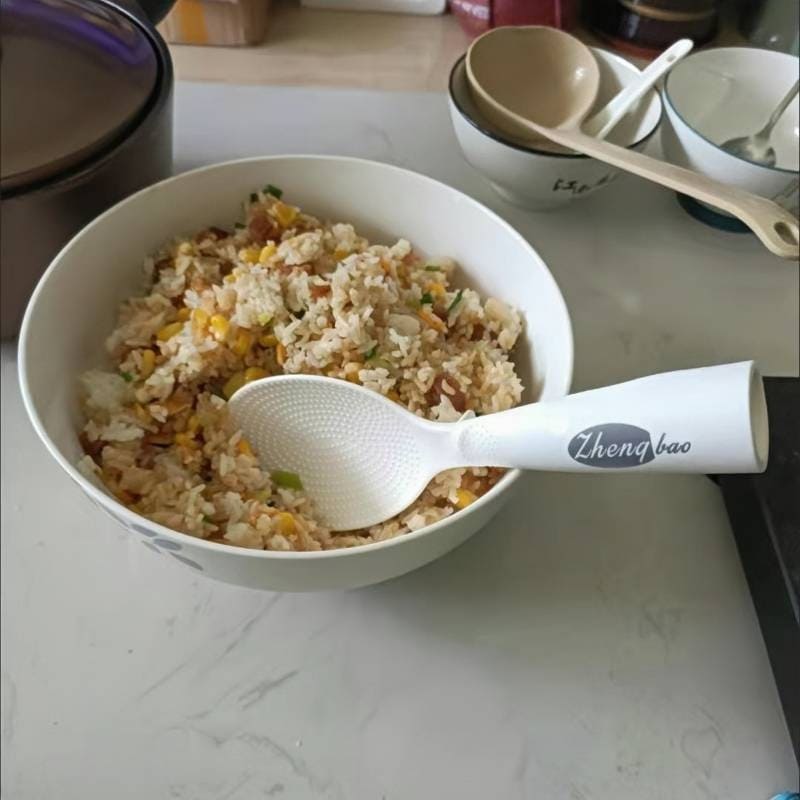 Colher de Arroz Antiaderente em Silicone - Utensílio de Cozinha Prático e Durável