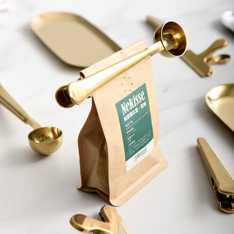Colher de Café com Presilha de Inox para Prender Embalagens