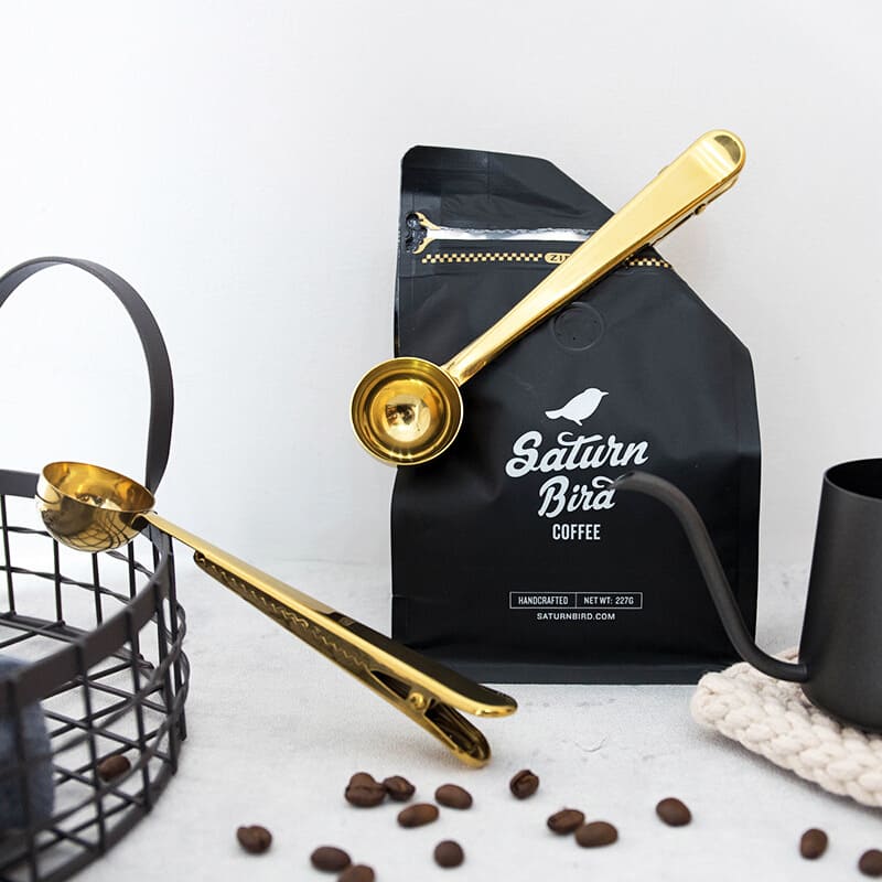 Colher de Café com Presilha de Inox para Prender Embalagens