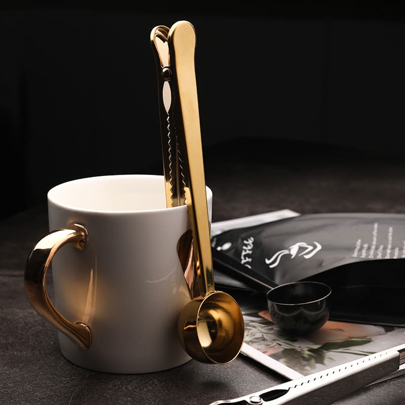 Colher de Café com Presilha de Inox para Prender Embalagens