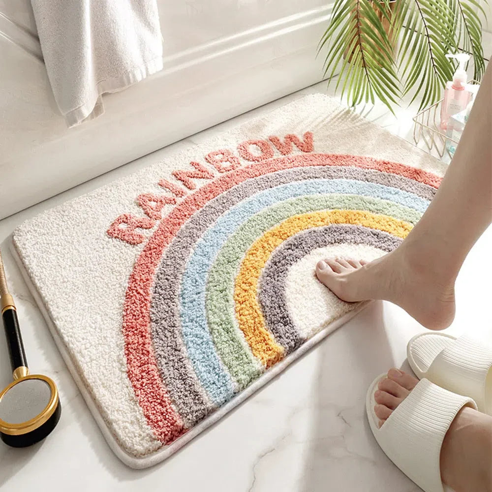 Colorful Rainbow Area Rug - Soft and Durable Floor Mat for Home Decor