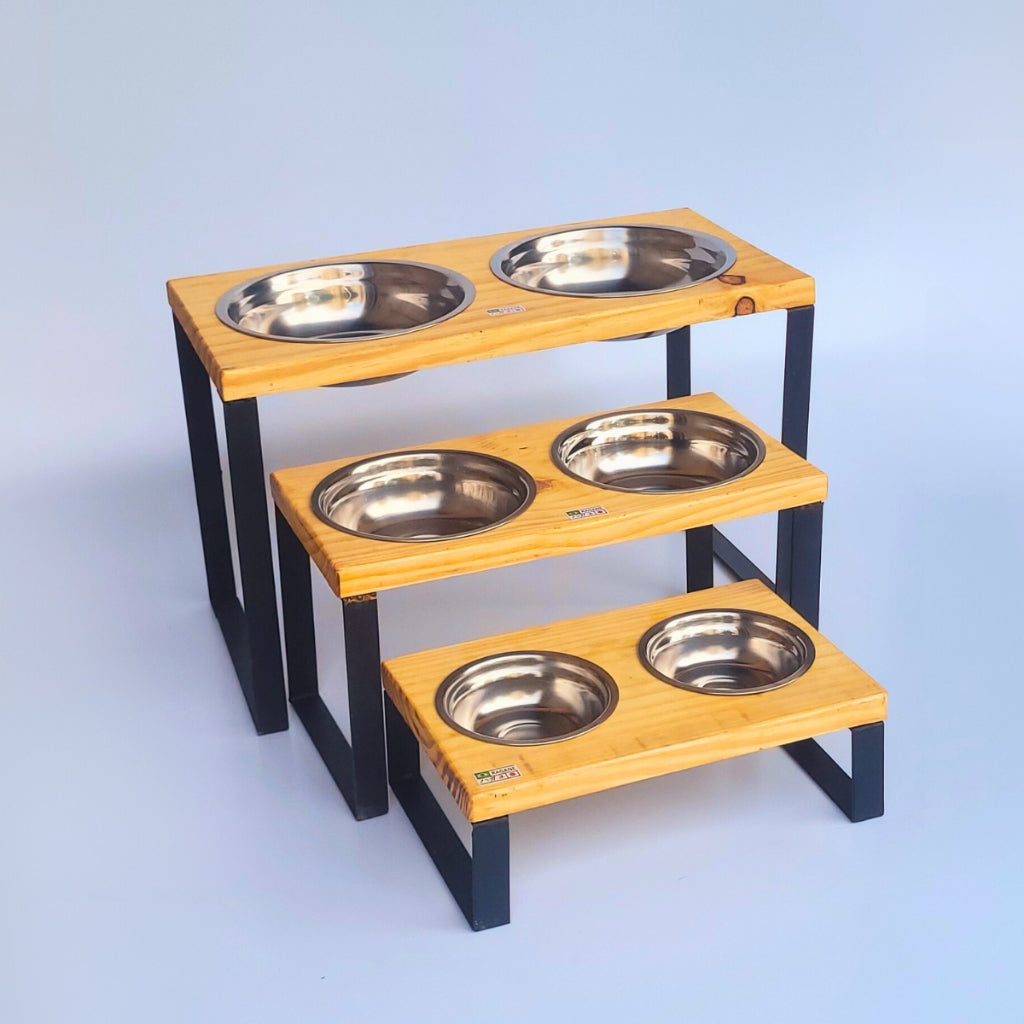 Comedouro e Bebedouro Elevado para Cães e Gatos - Acessório Prático e Confortável