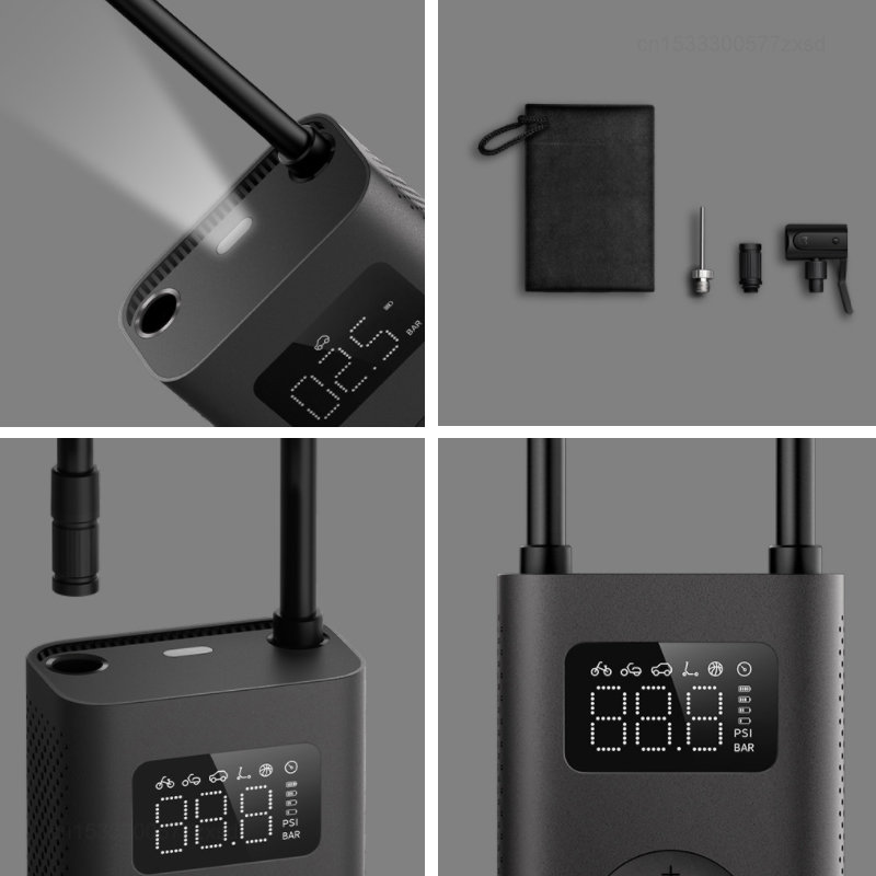 Mini Compressor de Ar Elétrico Portátil Xiaomi Encher e Calibrar Pneu