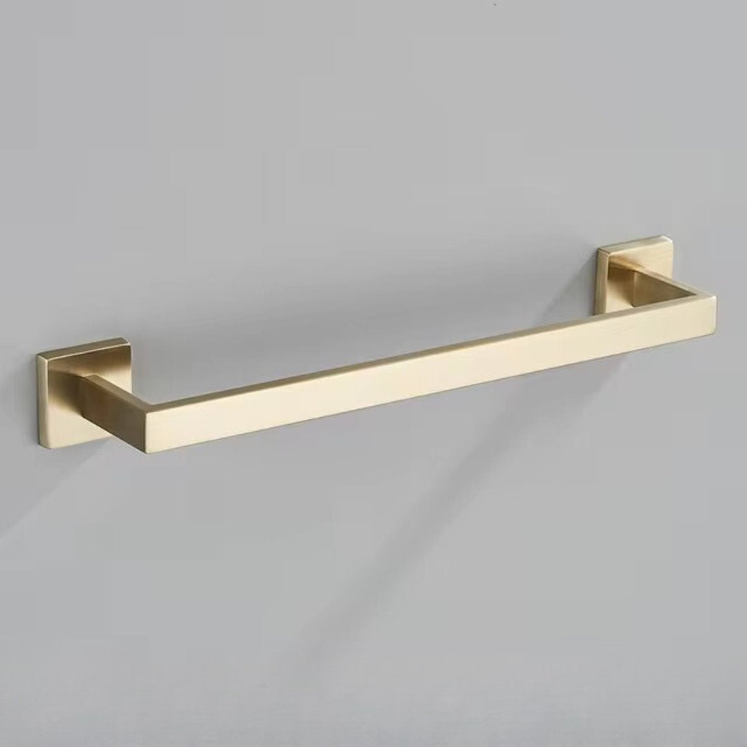 Conjunto Completo de Acessórios para Banheiro 4 Peças Inox 40/60cm com Toalheiro Dourado Escovado