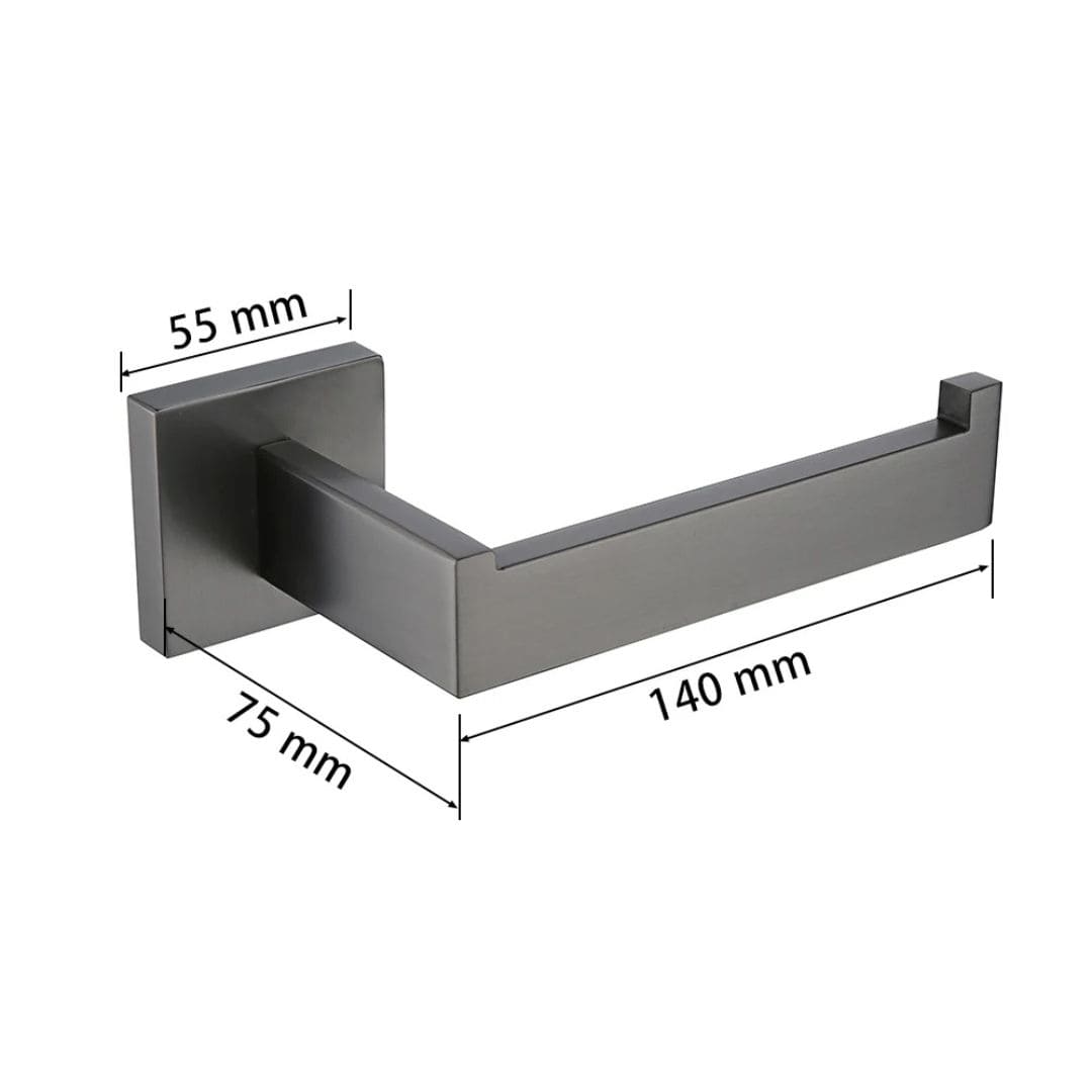 Conjunto Completo de Acessórios para Banheiro 5 Peças Inox - Toalheiro Grafite Escovado