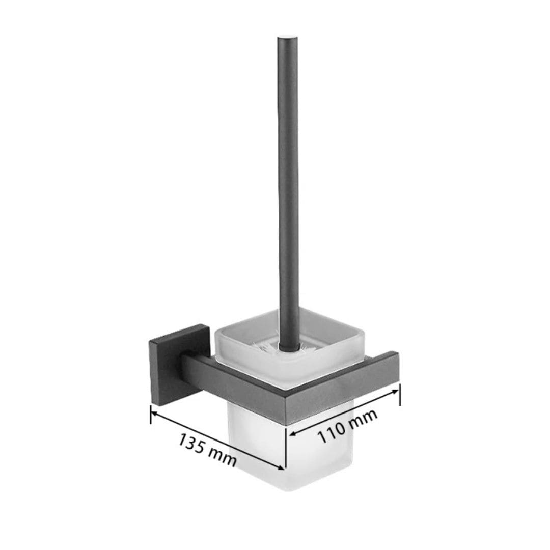 Conjunto Completo de Acessórios para Banheiro 5 Peças Inox - Toalheiro Grafite Escovado