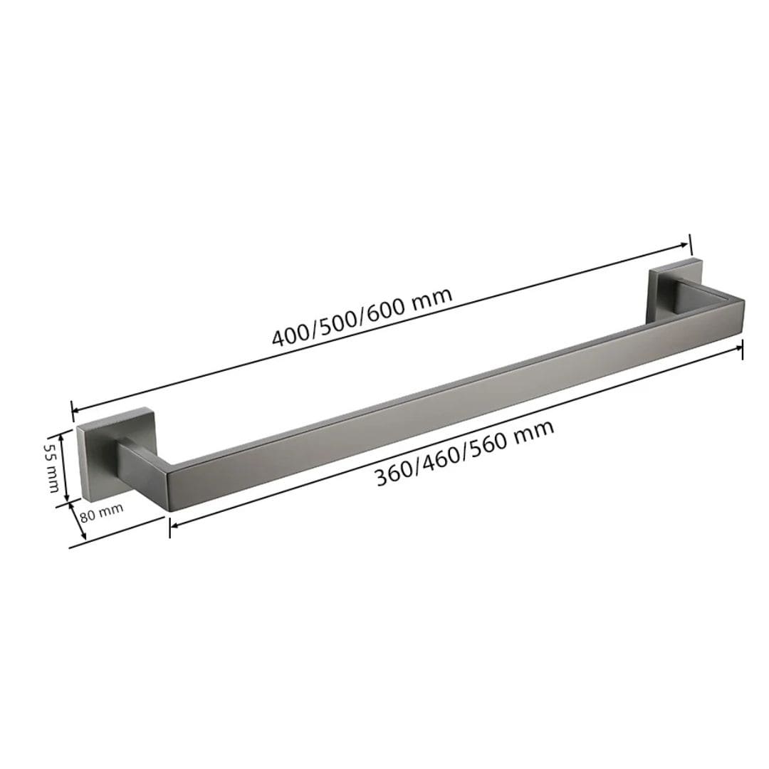 Conjunto Completo de Acessórios para Banheiro 5 Peças Inox - Toalheiro Grafite Escovado