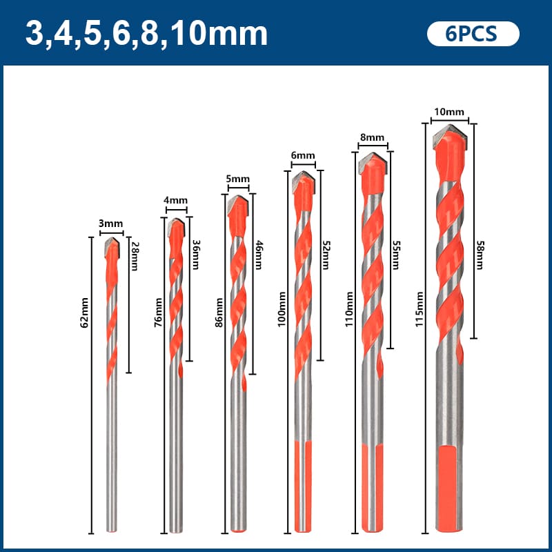 Conjunto Completo de Brocas Diamantadas Super Drill para Perfuração Eficiente