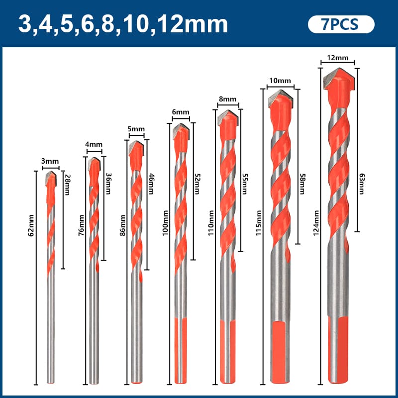 Conjunto Completo de Brocas Diamantadas Super Drill para Perfuração Eficiente