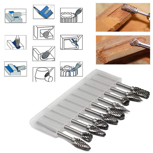 Conjunto de 10 Brocas Rotativas para Perfuração de Precisão