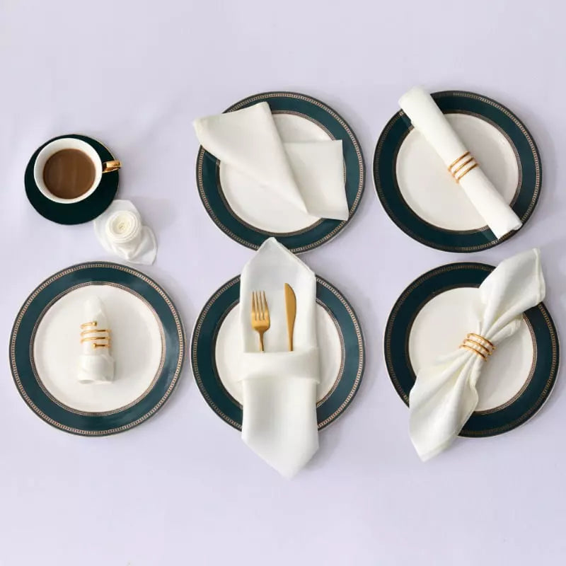 Conjunto de 12 Guardanapos de Tecido para Mesa Posta em Cetim