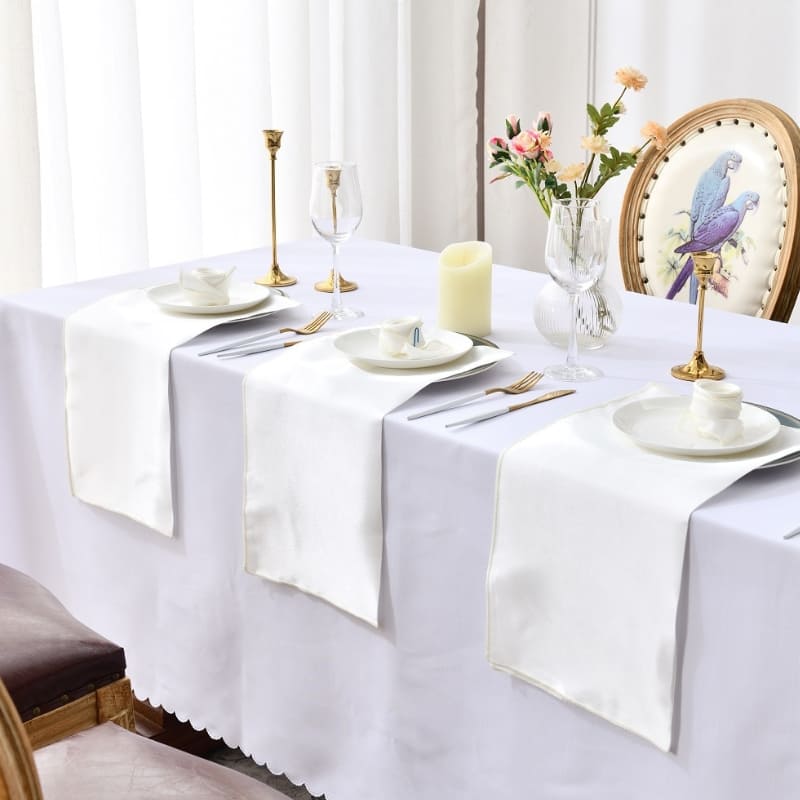 Conjunto de 12 Guardanapos de Tecido para Mesa Posta em Cetim